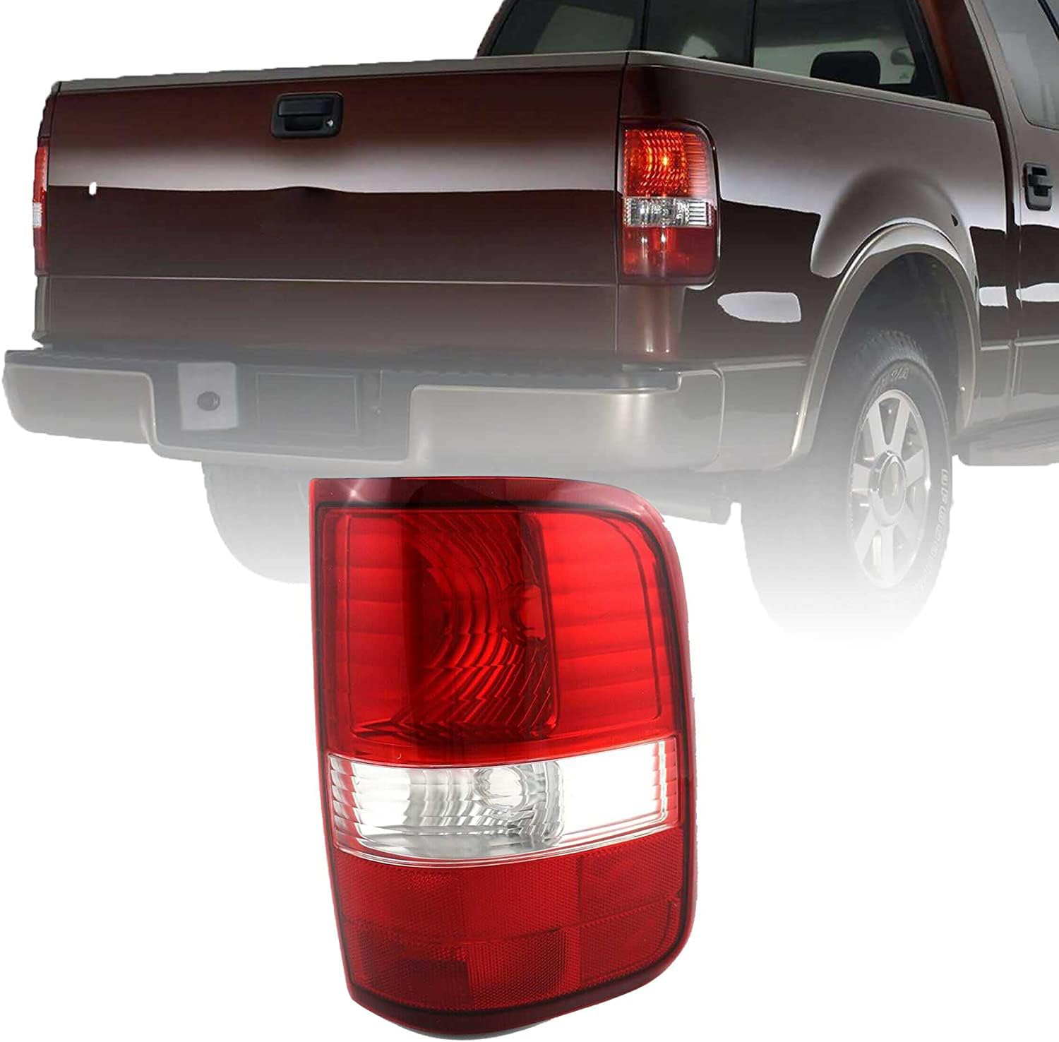 UPPARTS Tail Light Assembly Replacement For 2004 2005 2006 2007 2008 Ford F150 Passenger Side - DOT, ISO Compliant - Includes Lens and Housing - Direct Fitment - Rear Brake Light Replacement