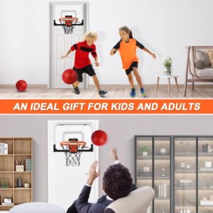 Jugana Over The Door Basketball Hoop with Electronic Scoreboard Indoor Basketball Hoop for Kids and Adults Bedroom Basketball Hoop Office Mini Hoop