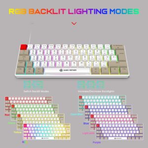 LexonElec 60% Mechanical Gaming Keyboard, Linear Red Switches, RGB Backlit Compact Mechanical Keyboard, PBT Dye-Sub XDA Keycaps, Multimedia Keys, 62-Key Anti-Ghosting Mini Keyboard, for Win/Mac/PC/PS4