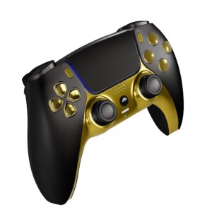 Custom Wireless UN-MODDED PRO Controller compatible with PS5 Exclusive Unique Design (Black/Gold)