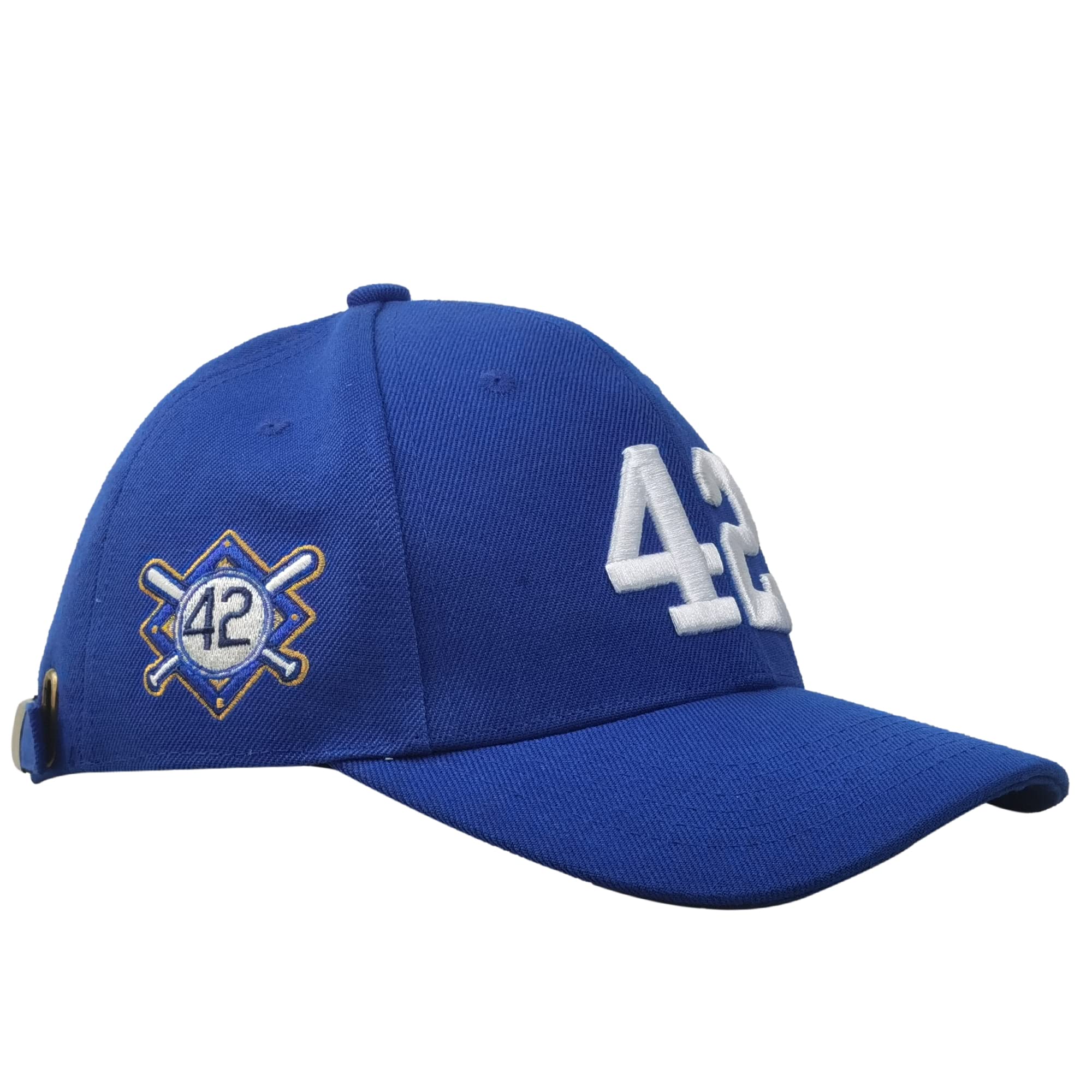 HRERTY 42 Robinson Baseball Day 50th Patch Dad Snaback Sport Outdoors Cap, Blue, 7-7 5/8