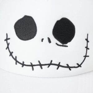 Disney Men?s Nightmare Before Christmas Hat ? Jack Skellington Baseball Cap, Dad Hat, Size One Size, Jack Skellington White