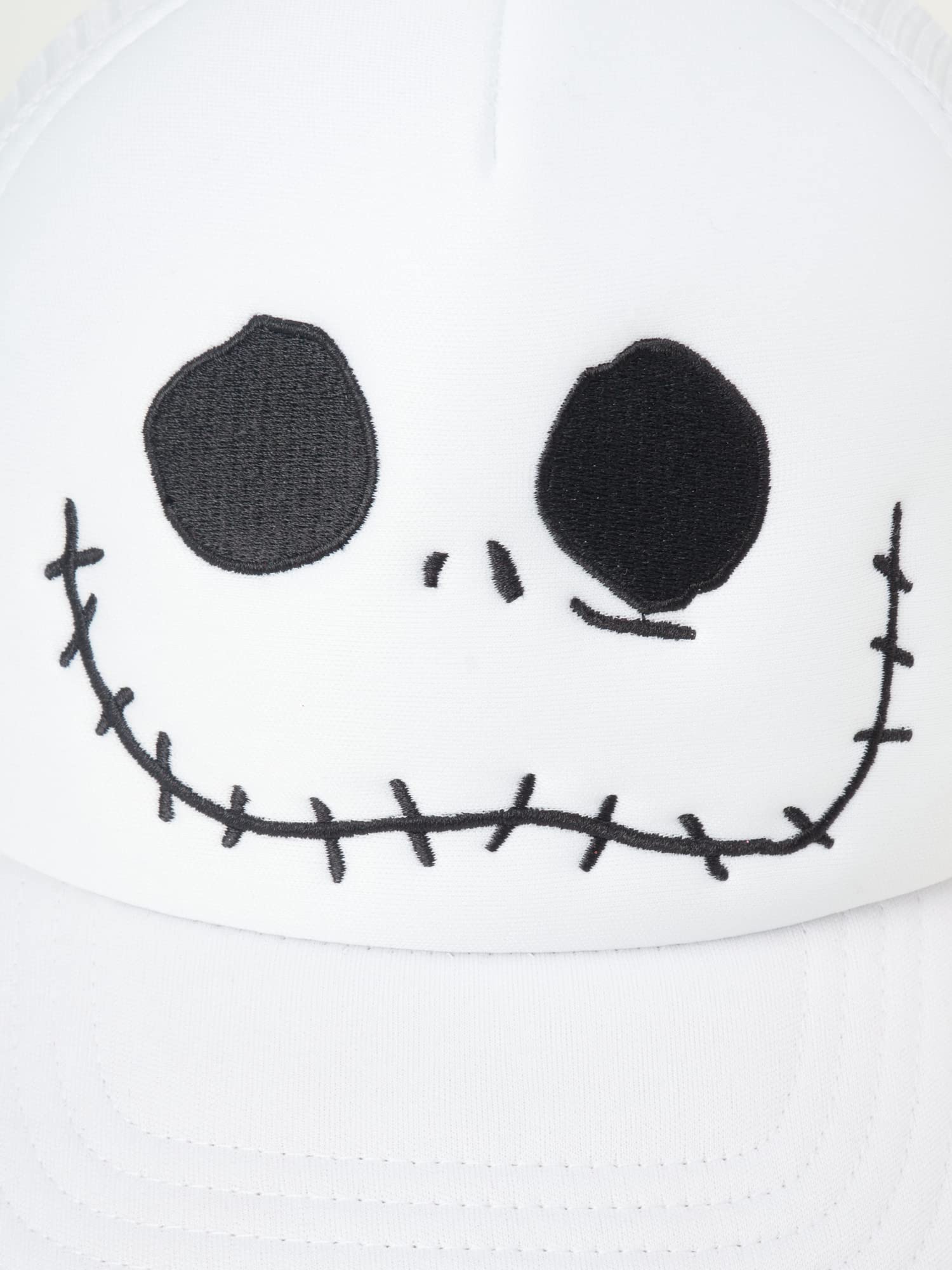 Disney Men?s Nightmare Before Christmas Hat ? Jack Skellington Baseball Cap, Dad Hat, Size One Size, Jack Skellington White