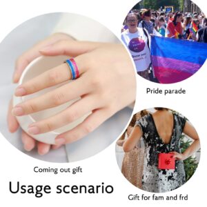 LGBT UNICORNS Bisexual Ring, Bi Pride jewelry Stainless Steel Ring for man & woman, Size 6-13