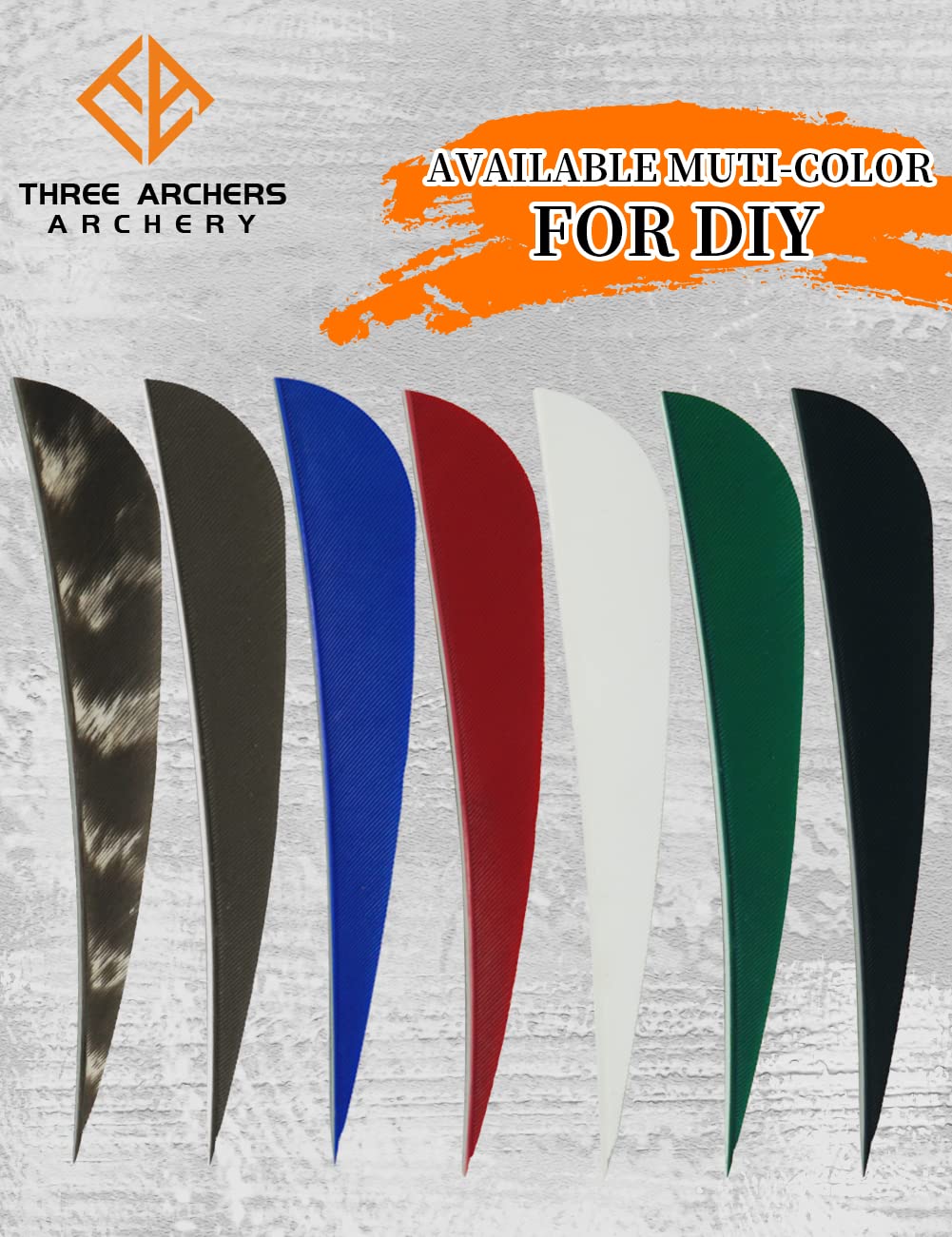 THREE ARCHERS 40 PK Arrow Feather Fletching 4” Nature Turkey Feather for Archery DIY Arrows (red)