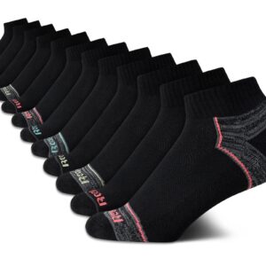 Reebok Women's Quarter Socks - 12 Pack Performance Arch Support Ankle Socks - Cushioned Athletic Socks for Women (Size: 4-10), Size 4-10, Black Multi