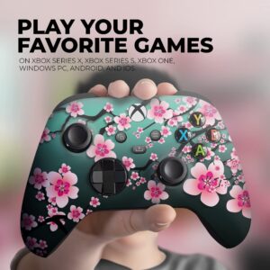 DreamController Cherry Blossom Custom X-box Controller Wireless compatible with X-box One/X-box Series X/S Proudly Customized in USA with Permanent HYDRO-DIP Printing(NOT JUST A SKIN) (MODDED)