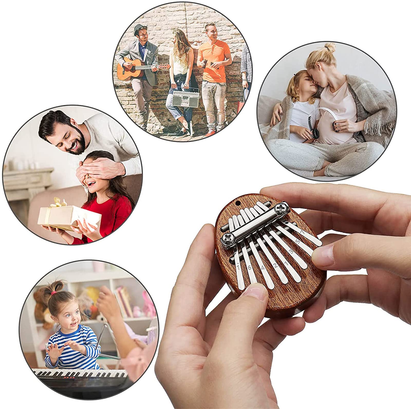 KMDJG Kalimba 8 Key exquisite Finger Thumb Piano, Musical Good Accessory Pendant Finger Piano Gift for Kids MUSIC001 0