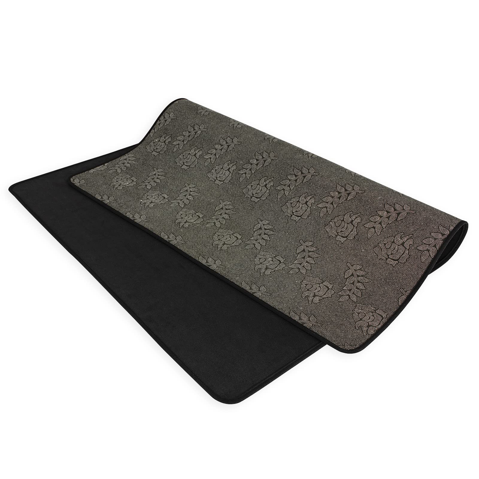 IBVIVIC 5.2Ft x 6.5Ft Drum Pad Drum Mat Drum Carpet Tightly Woven Fabric with Non-Slip Grip Bottom Roll of 35 Square Feet, Black