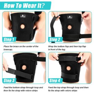 NEENCA Plus Size Knee Brace for Knee Pain, Adjustable Knee Support with Side Stabilizers & Patella Gel Pad, Neoprene Brace for Meniscus Tear, Arthritis, Joint Pain Relief, ACL, PCL, Sports. Plus Size