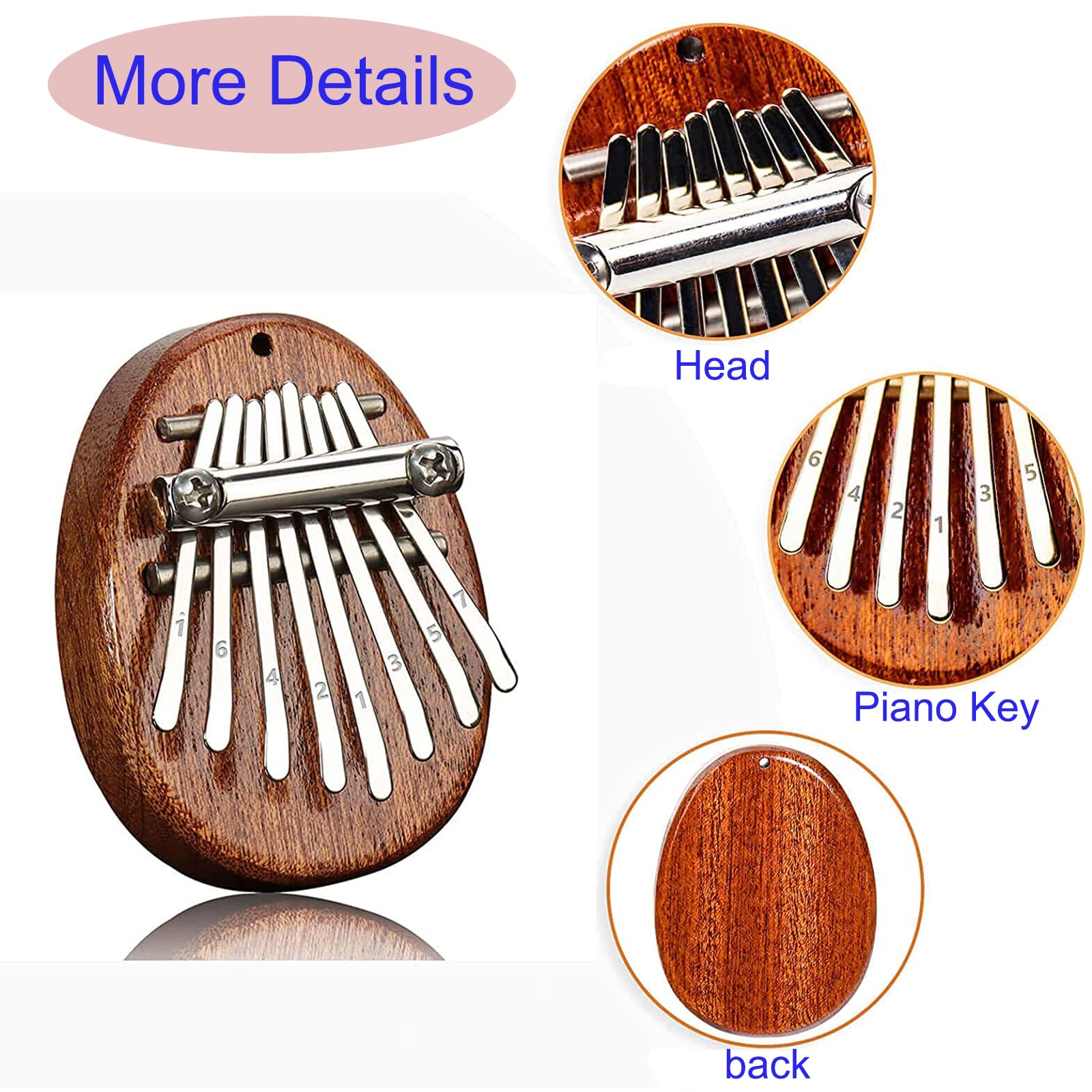 KMDJG Kalimba 8 Key exquisite Finger Thumb Piano, Musical Good Accessory Pendant Finger Piano Gift for Kids MUSIC001 0