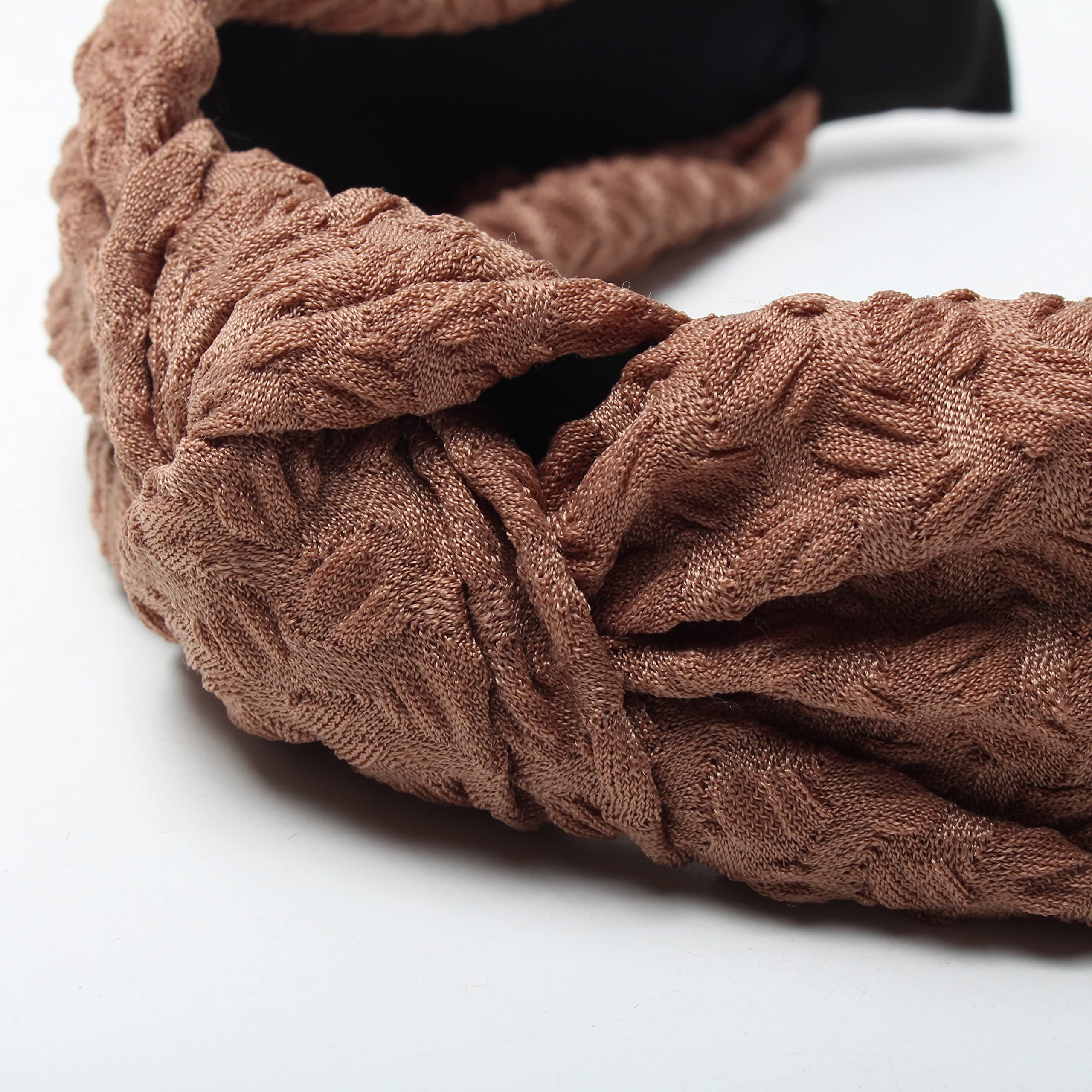 Cuizhiyu 3PK Black Knot Headbands for Women Wide Hair Bands lace Brown Non Slip Fashion Hair Hoop Solid Hairband for Girls Hair Accessories