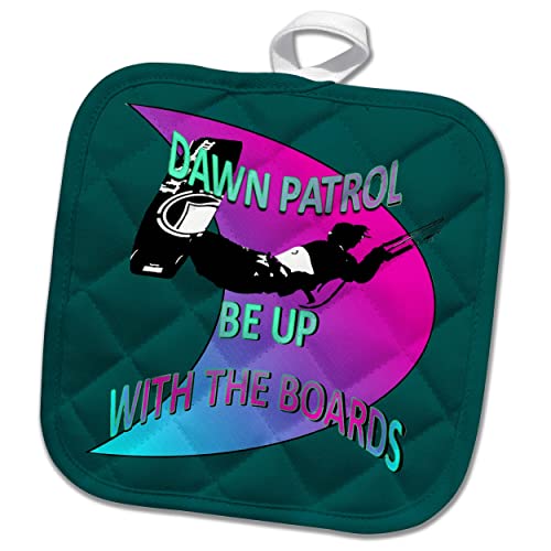 8x8 Potholder - Kitesurfer Action Extreme Sport Blue and Pink Art Vector Art - Kitesurfing