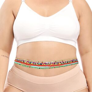 60 Inch Belly Beads for the Waist No Stretch Plus Size Tie on Waist Beads for Women DIY Custom Length Adjustable (Tie On, 60in)