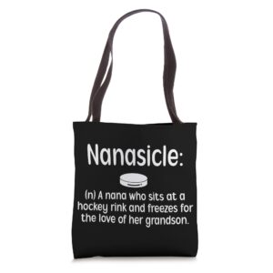 hockey nana definition ice hockey nana grandma tote bag