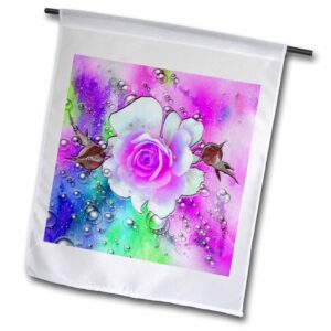 3drose stunning pink and white rose with digital effects - flags (fl_356719_2)