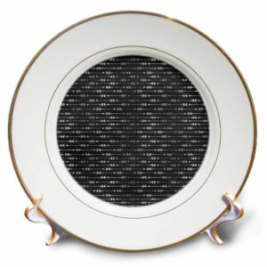 3drose 8 inch porcelain plate - black and image of silver arrow pattern patterns