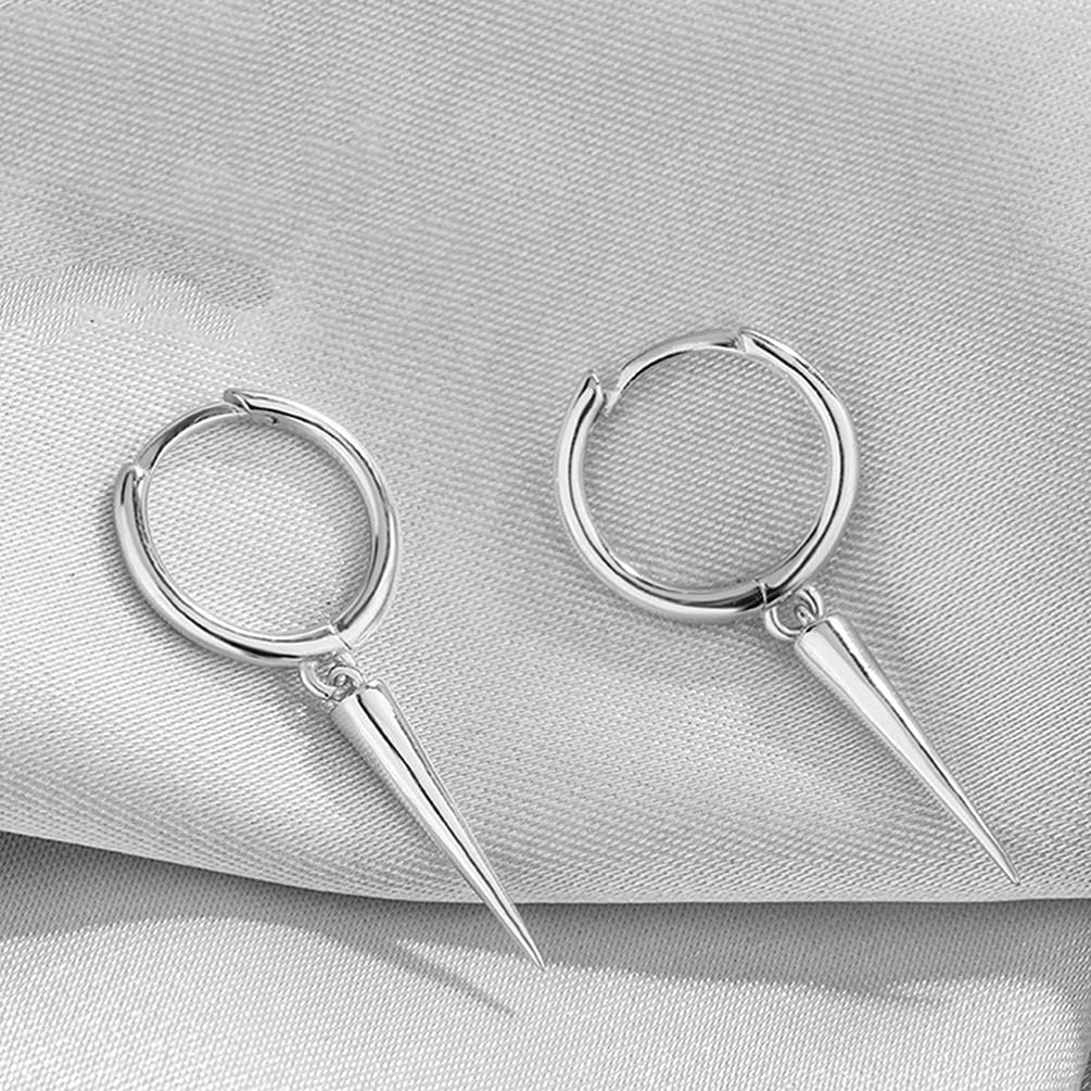 Spike Dangle Earrings, 925 Sterling Silver Huggie Hoop Earring, Geometric Triangle Cone Dangle Drop Earrings, Stud Earring 2.6x0.3cm 11047280T9 0