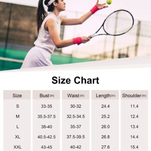 Obla Women's Sleeveless Golf Shirt V-Neck Lightweight Quick Dry Tennis Tank Tops Polo Shirts for Women(A White_XL)