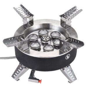 bulin camping gas stove burner 18000w adjustable ultralight backpacking stove windproof camp portable propane stove for camping hiking backpack outdoor, silver-18000w (bl_bl100-b18_silver-usvc)