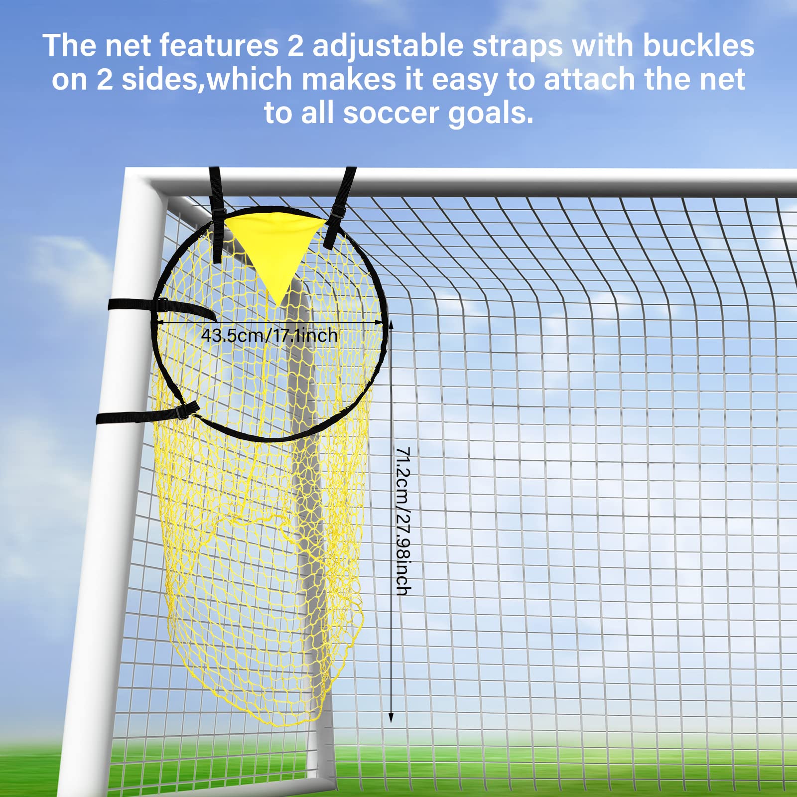 2 Pcs Soccer Top Bins Soccer Target Goal Soccer Ball Target with Highlighted Scoring Zones Corner Shooting Soccer Goal Target Nets for Shooting Accuracy Training Practice Equipment Trainer Gifts