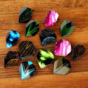 centaur 90Pcs Dart Flights with Flight Protectors, 30 Sets Durable Standard PET Dart Flights for Soft Tip Steel Tip Darts