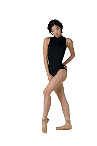 Danz N Motion Women Mock Neck Tank Leotard 22125A (Black, Small)