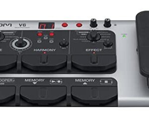 Zoom V6-SP Vocal Processor, Vocal Effects Pedal, Formant Pedal, Harmony, Looper, 10 Studio Grade Effects, For Studio and Live Performance