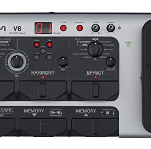 Zoom V6-SP Vocal Processor, Vocal Effects Pedal, Formant Pedal, Harmony, Looper, 10 Studio Grade Effects, For Studio and Live Performance