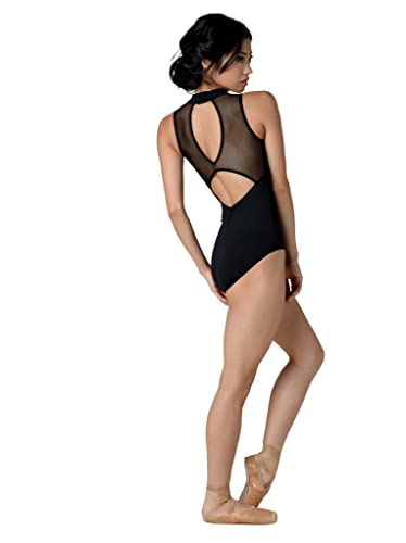 Danz N Motion Women Mock Neck Tank Leotard 22125A (Black, Small)