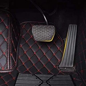 YaruicarCustom Car Floor Mats for 99.99% Sedan SUV Sports Car Men Women Protection Full Coverage Pads Anti-Slip Leather Floor Lining All Weather (Black Red)