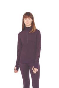 terramar women's standard cloud nine half zip, blackberry melange, x-large