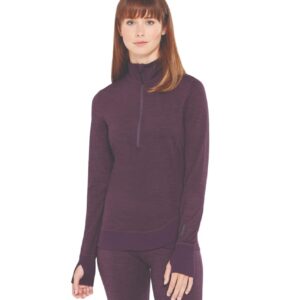 Terramar Women's Standard Cloud Nine Half Zip, BlackBerry Melange, X-Large