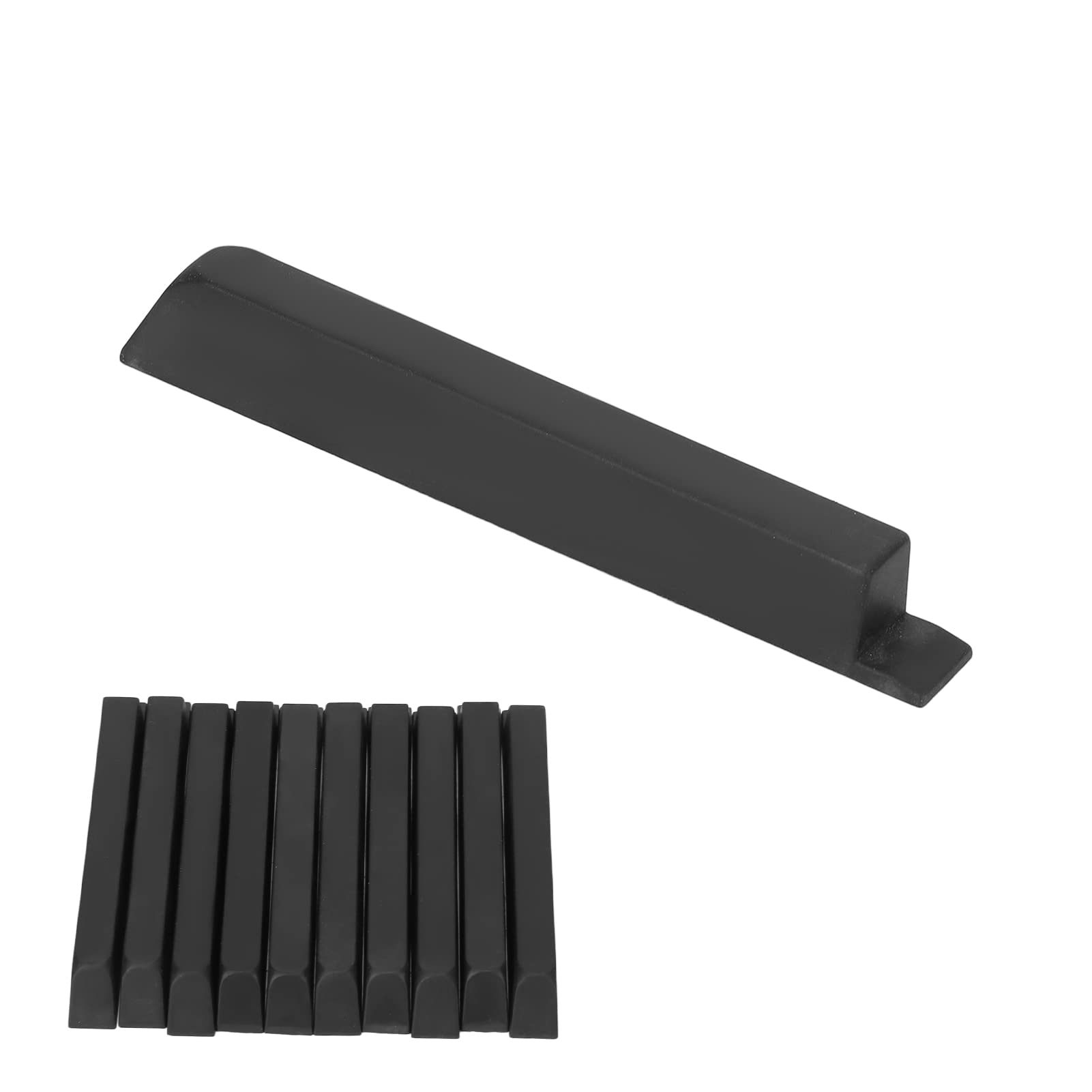 Piano Replacement Keys, 10Pcs ABS Matte Black Piano Key Replacement for Piano Keytop (L：10cm)