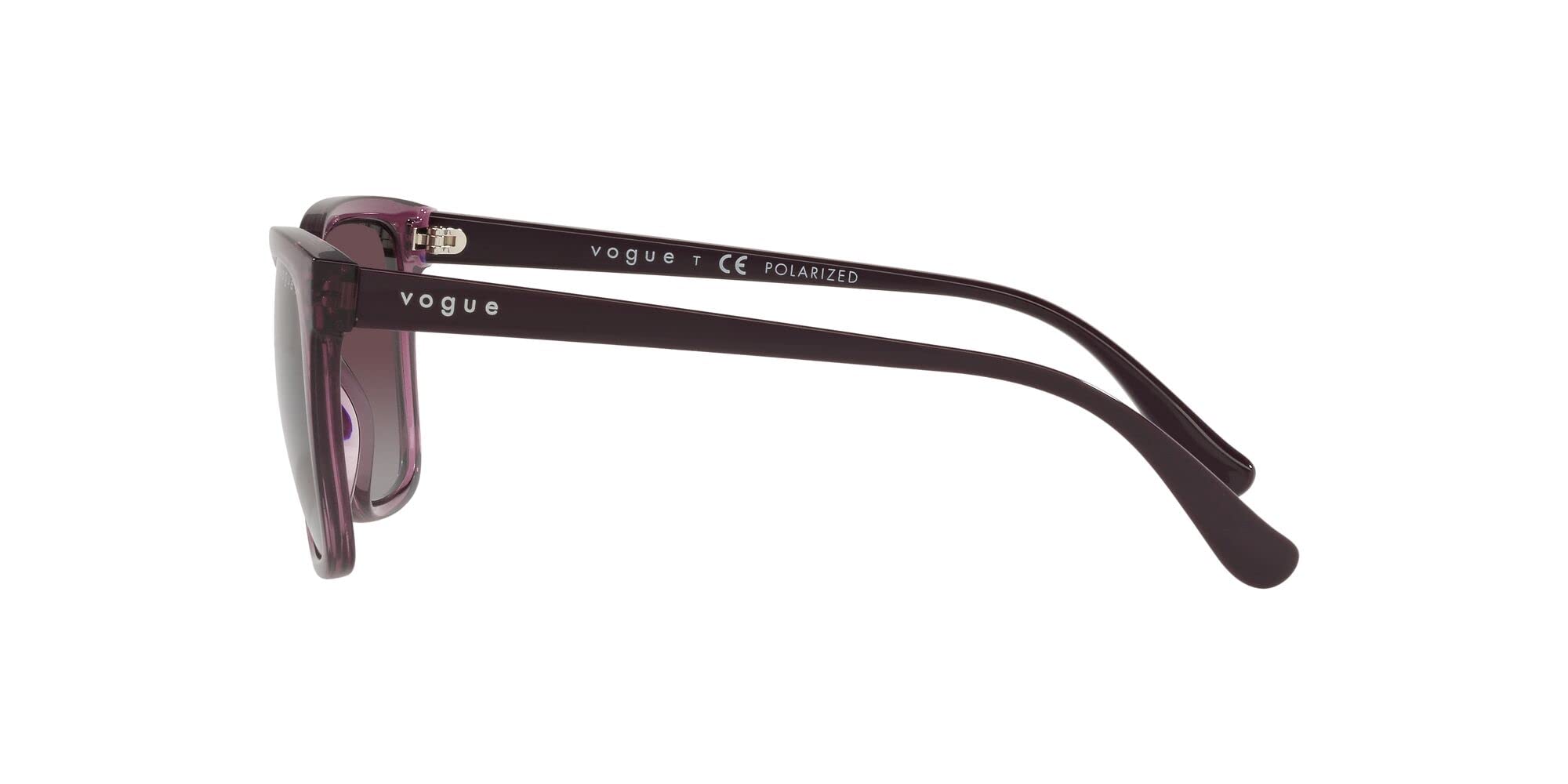 Vogue Eyewear Woman Sunglasses Transparent Purple Frame, Polar Grey Gradient Dark Violet Lenses, 54MM