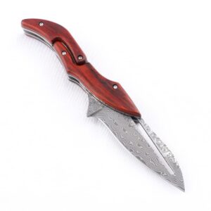 JEABROTHER VG10 Damascus Knife Mechanical Folding Knife Fixed Blade Outdoor Tool Knife