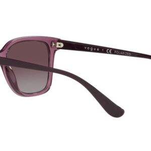 Vogue Eyewear Woman Sunglasses Transparent Purple Frame, Polar Grey Gradient Dark Violet Lenses, 54MM