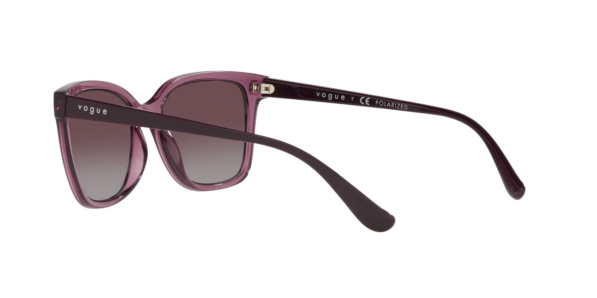 Vogue Eyewear Woman Sunglasses Transparent Purple Frame, Polar Grey Gradient Dark Violet Lenses, 54MM