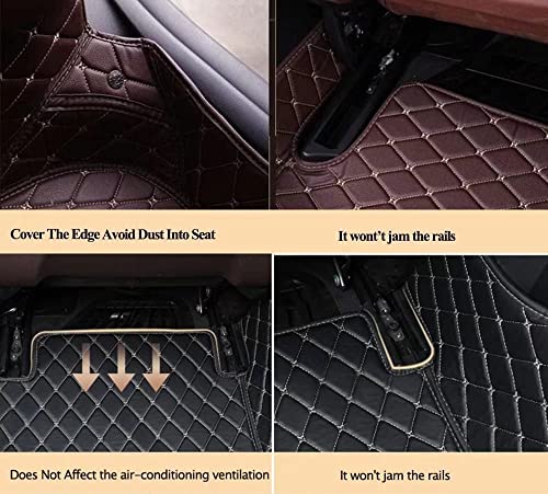 YaruicarCustom Car Floor Mats for 99.99% Sedan SUV Sports Car Men Women Protection Full Coverage Pads Anti-Slip Leather Floor Lining All Weather (Black Red)