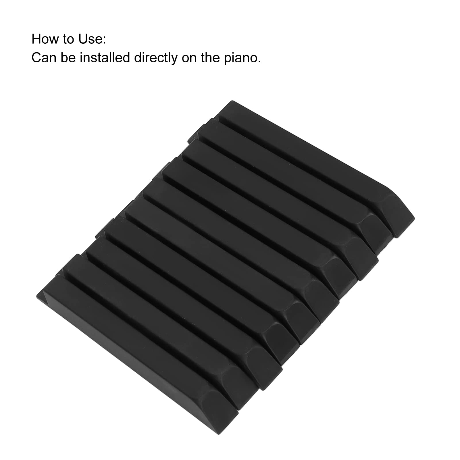 Piano Replacement Keys, 10Pcs ABS Matte Black Piano Key Replacement for Piano Keytop (L：10cm)