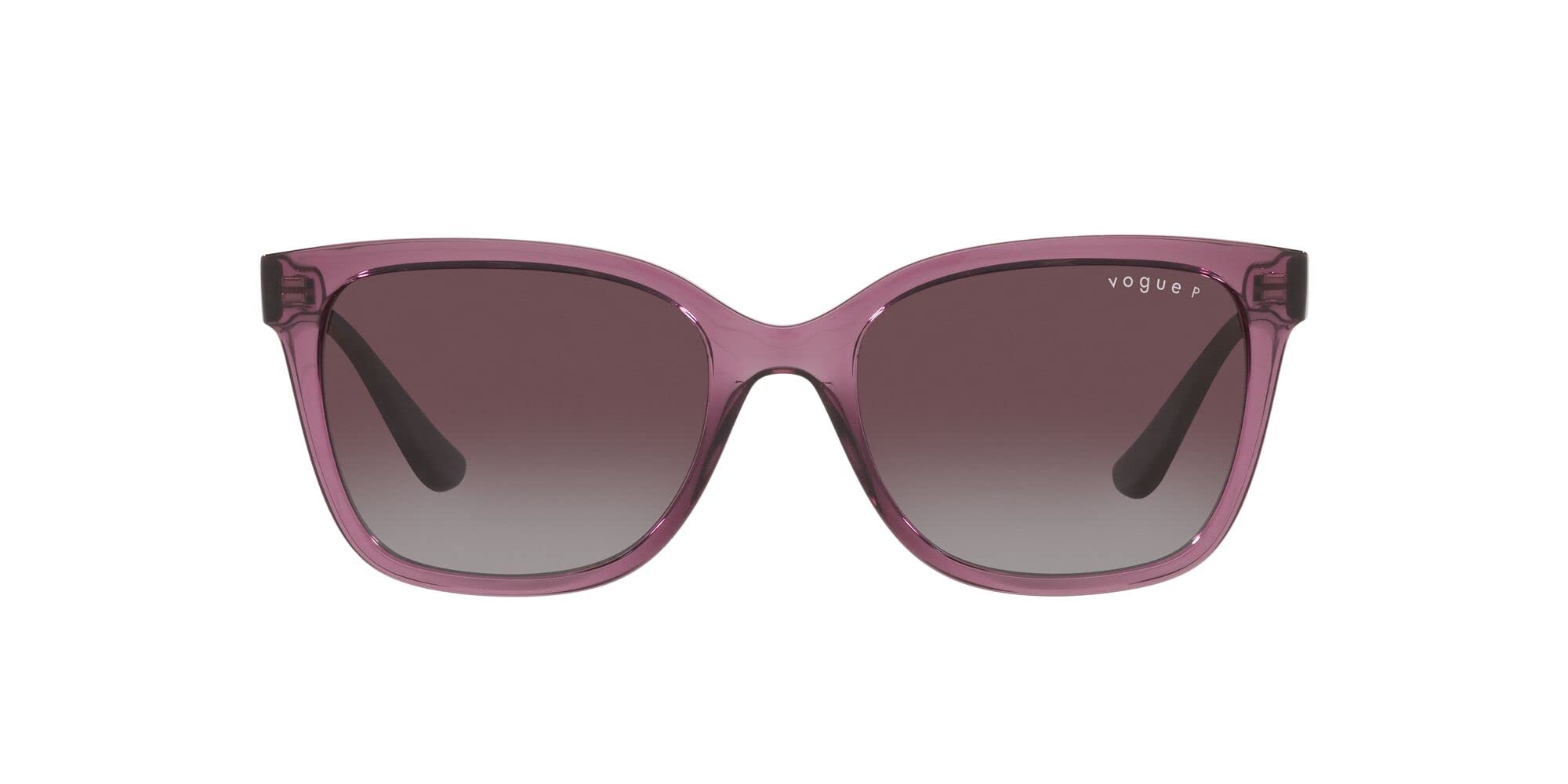 Vogue Eyewear Woman Sunglasses Transparent Purple Frame, Polar Grey Gradient Dark Violet Lenses, 54MM