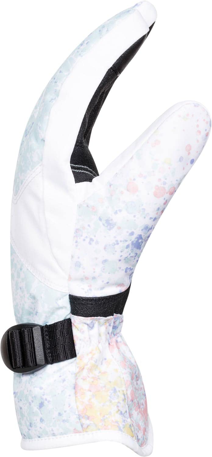 Roxy Women's Jetty Insulated Snowboard/Ski Gloves (Large, Bright White Splash (WBB3))