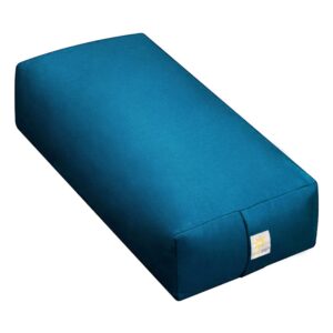 sunshine yoga extra firm large yoga bolster, 24" x 12" x 6" restorative yoga pillow with handles and removable cover, rectangular cotton yoga cushion for schools and studios, pack of 4, oceanside