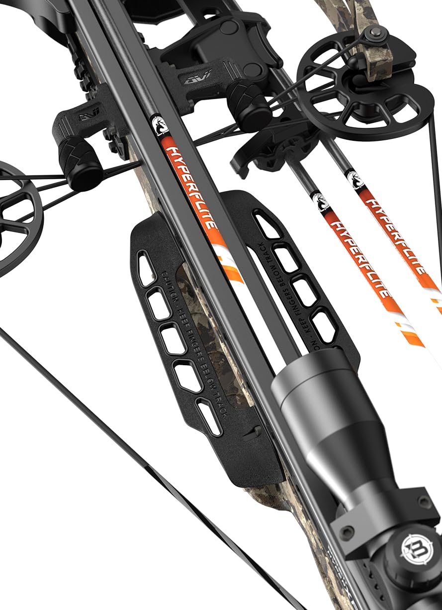 Barnett Hyper XP 405 Crossbow with Two Hyperflite 22" Arrows, Illuminated 4X32mm Scope, and Rope Cocking Device, and Lightweight Side Mount Quiver