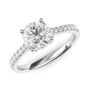 14k White Gold 2CT Classic 4-Prong Genuine Moissanite Engagement Ring with Side Stones Promise Bridal Ring (8)