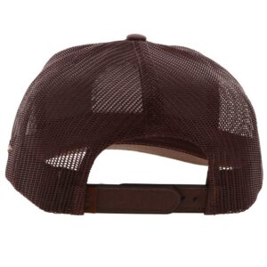 HOOEY Spur Adjustable Snapback Trucker Mesh Back Hat with Logo (Tan/Brown)