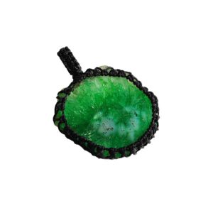 Green Solar Agate Macrame Pendant, Cord Wrapped Macrame Pendant, Gemstone Macrame Jewelry