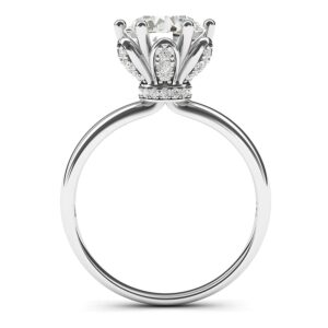 solid sterling silver romantic flower style 6-prong set 2.0 ct genuine moissanite engagement ring (6)