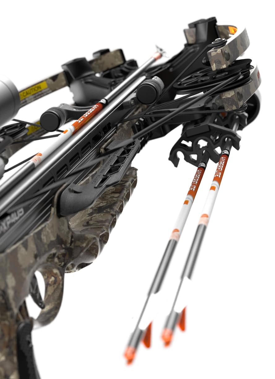 Barnett Hyper XP 405 Crossbow with Two Hyperflite 22" Arrows, Illuminated 4X32mm Scope, and Rope Cocking Device, and Lightweight Side Mount Quiver