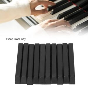 Piano Replacement Keys, 10Pcs ABS Matte Black Piano Key Replacement for Piano Keytop (L：10cm)